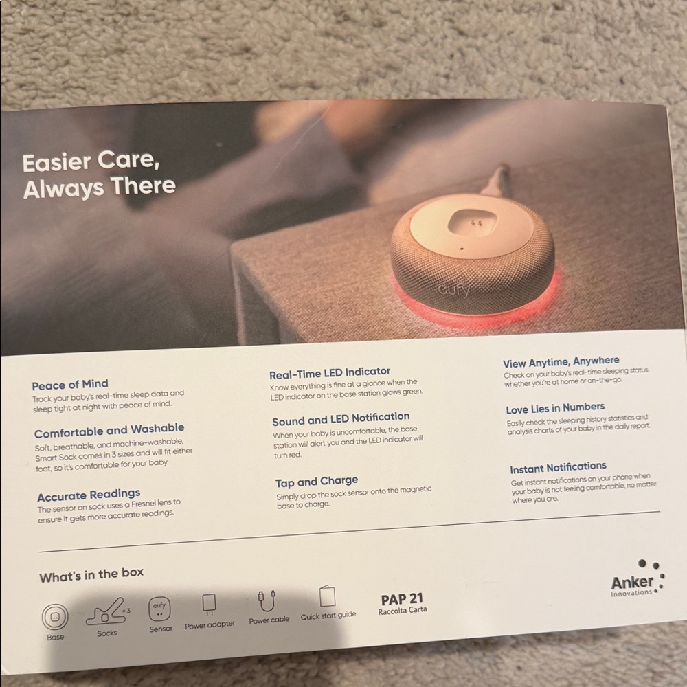 Anker White and Gray Smart Baby Monitor